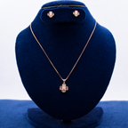 Rose Gold Five-Petal Flower Pendant Set