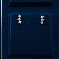 Silver Elara Vertical Crystal Stud Earrings
