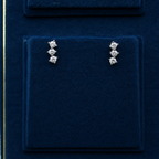 Silver Elara Vertical Crystal Stud Earrings