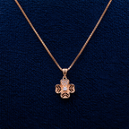 Rose Gold Five-Petal Flower Pendant Set
