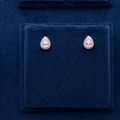 Rose Gold Celeste Round Halo Crystal Stud Earrings