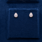 Rose Gold Celeste Round Halo Crystal Stud Earrings