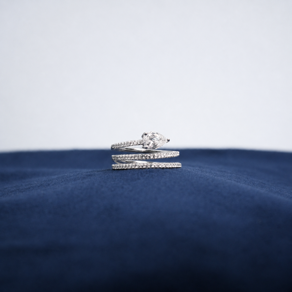 Silver Lumière Double-Band Ring