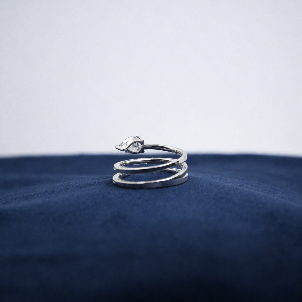 Silver Solenne Double-Band Ring