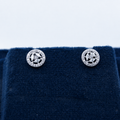 Silver Celeste Round Crystal Stud Earrings