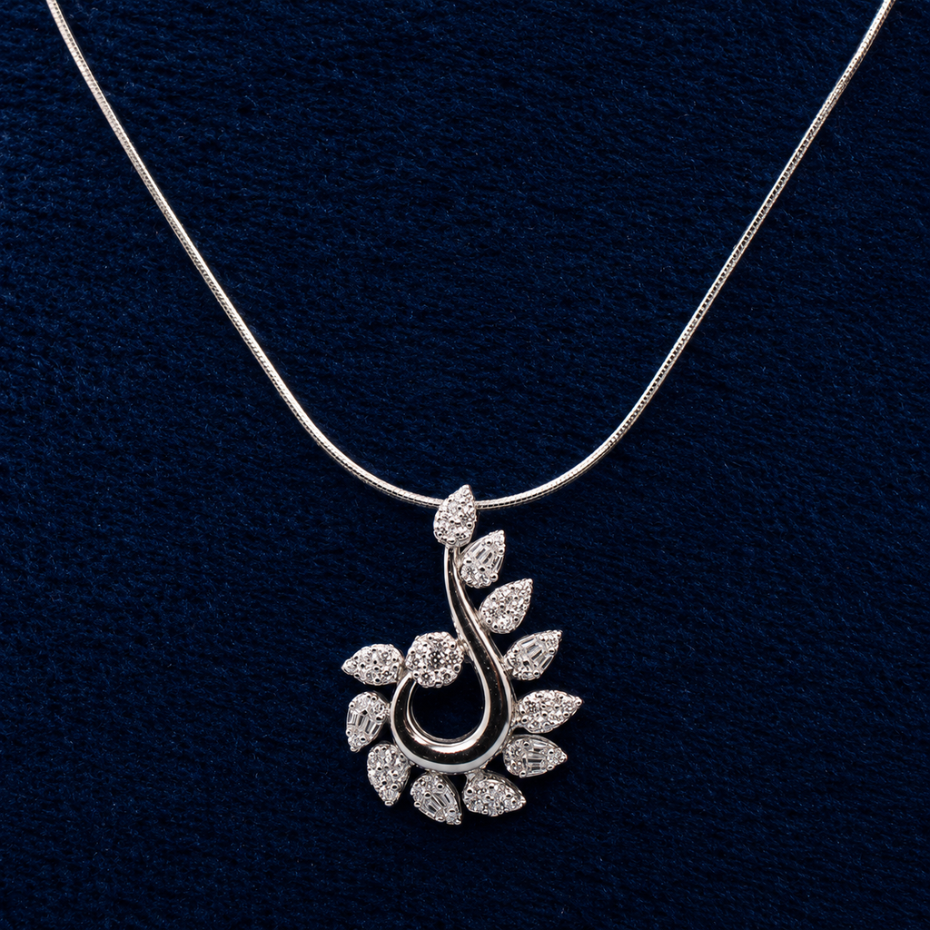 Silver Curved Leaf Bloom Set