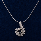 Silver Curved Leaf Bloom Set