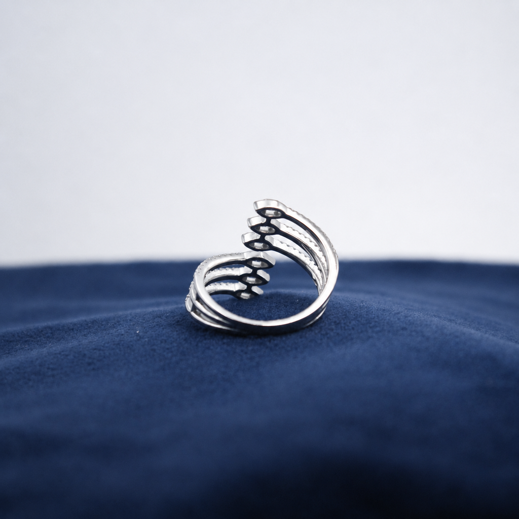 Silver Fiora Teardrop Multi-Band Ring