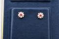 Rose Gold Celeste Ruby Bloom Stud Earrings