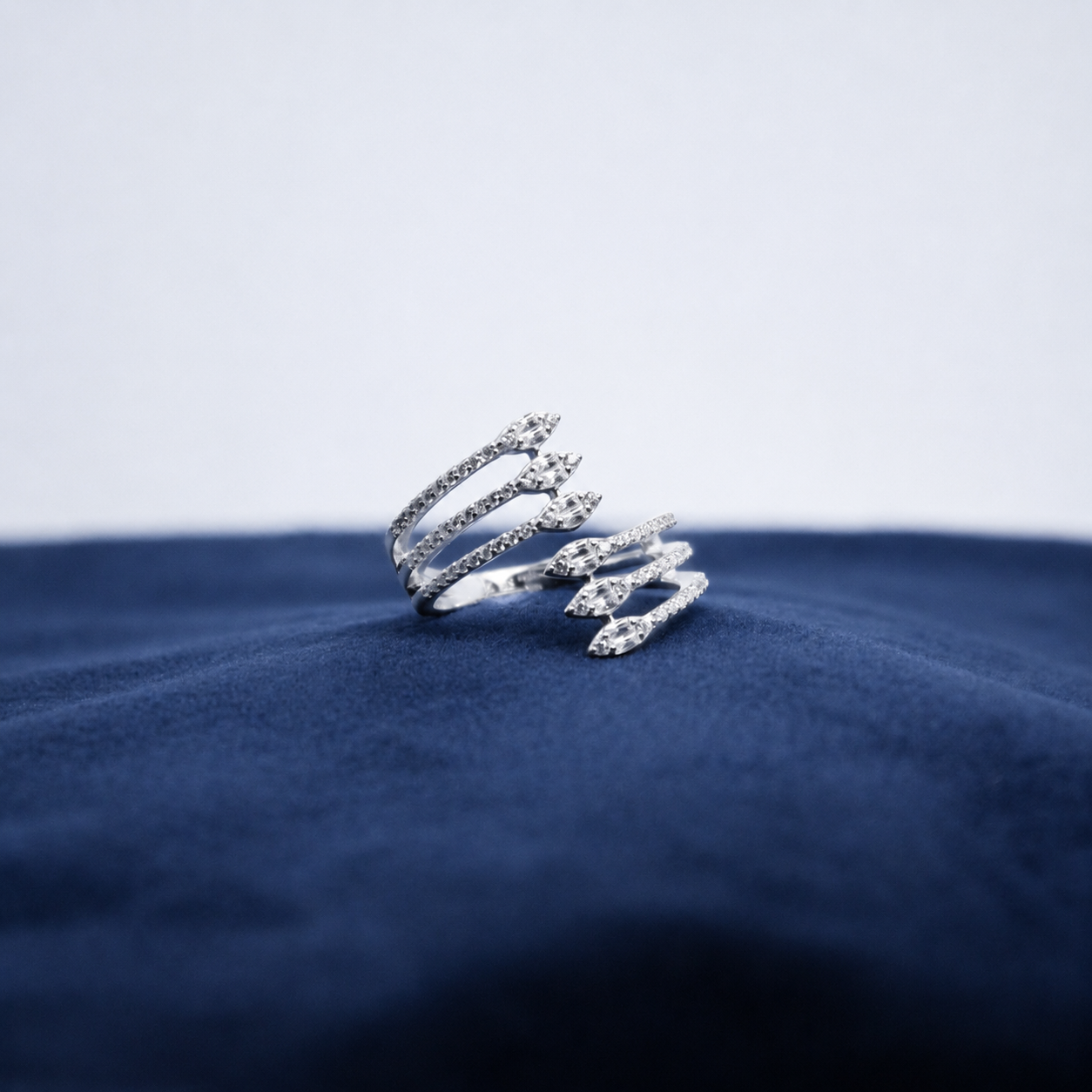 Silver Fiora Teardrop Multi-Band Ring
