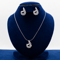 Silver Curved Leaf Bloom Set