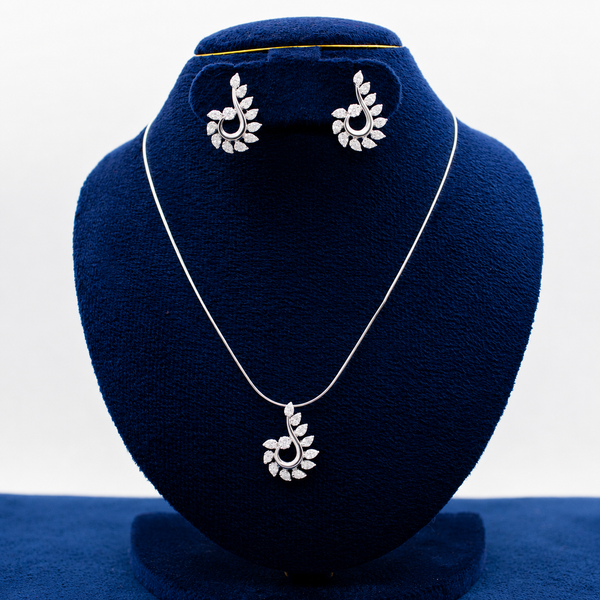 Silver Curved Leaf Bloom Set