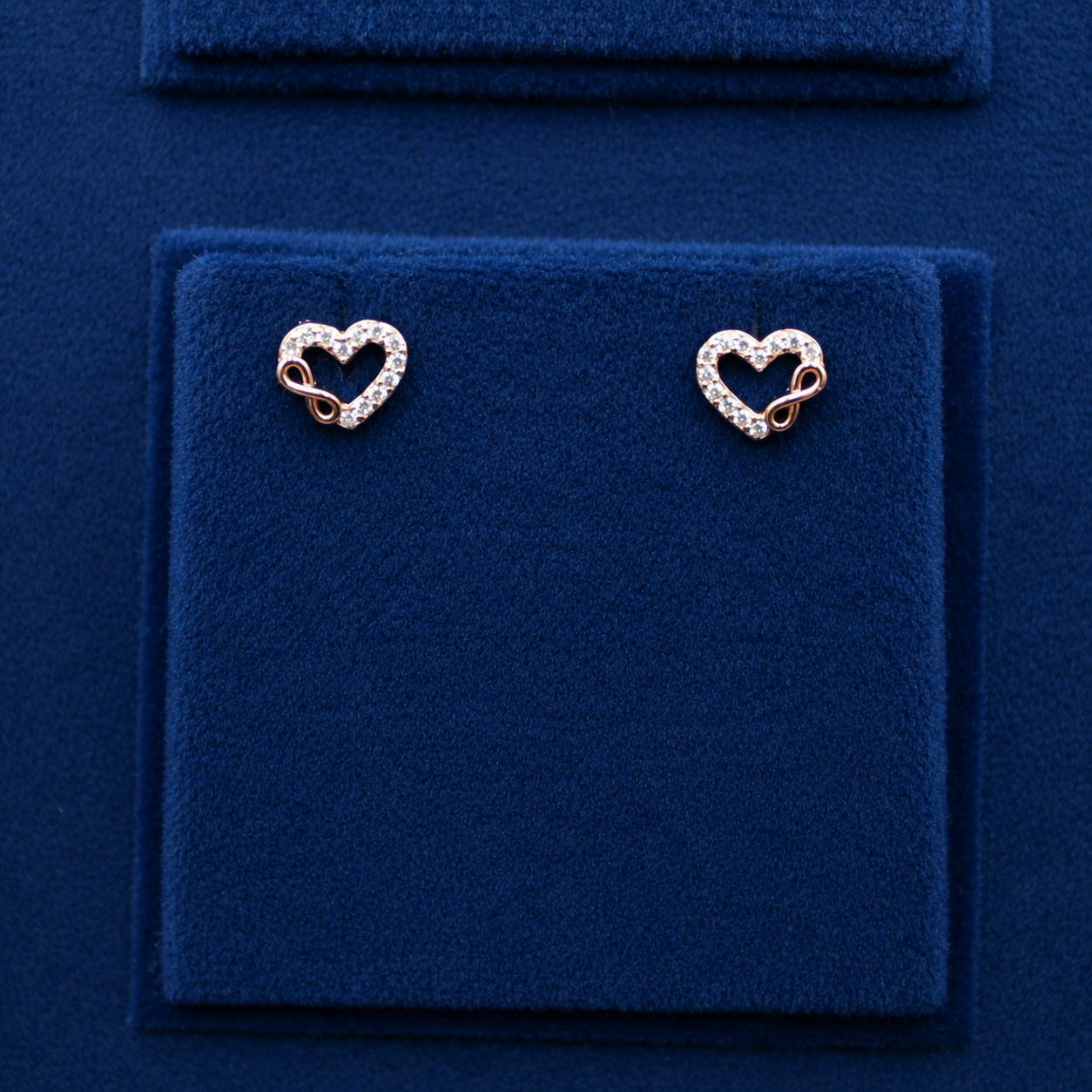 Rose Gold Celeste Open Heart Crystal Stud Earrings