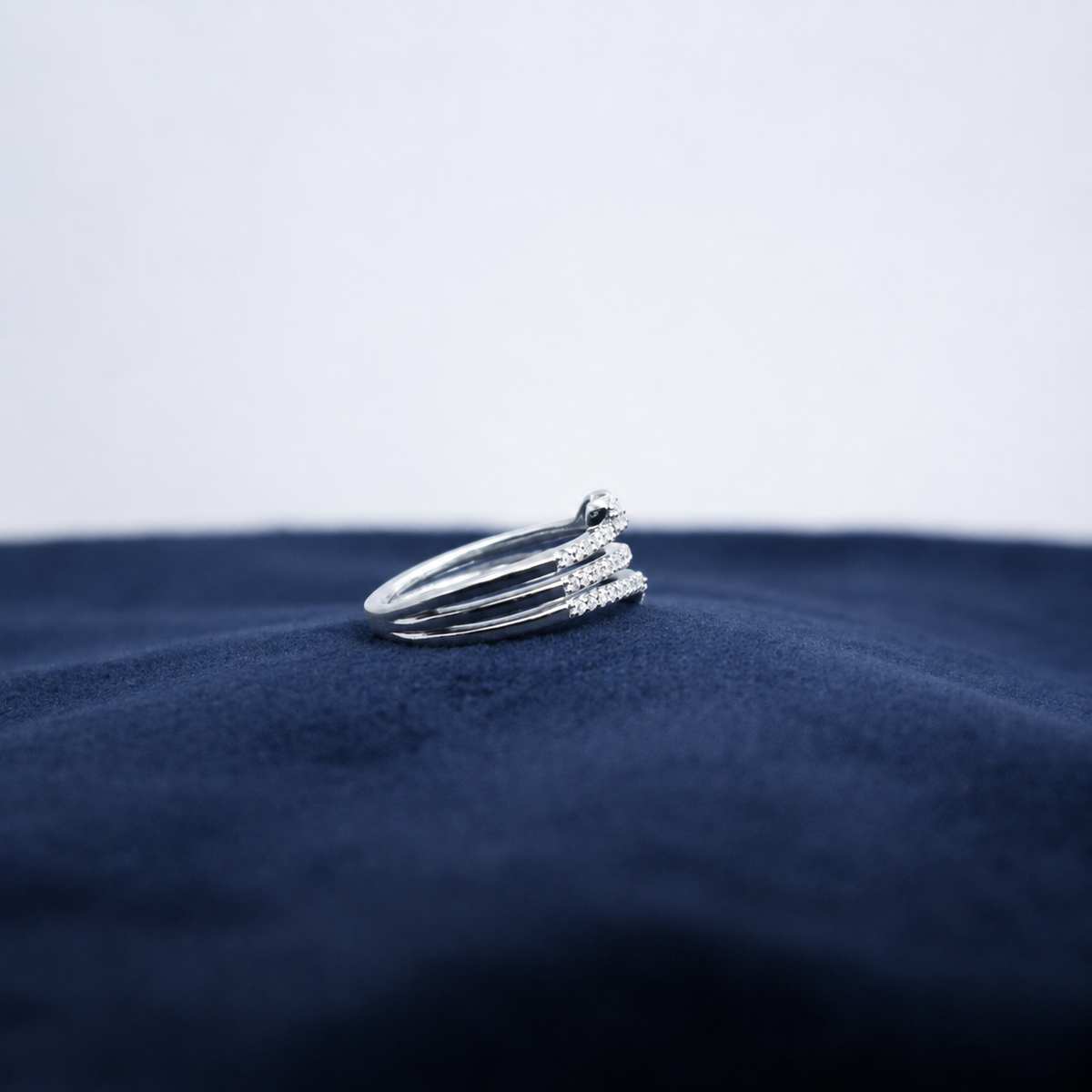 Silver Elara Floral Multi-Band Ring