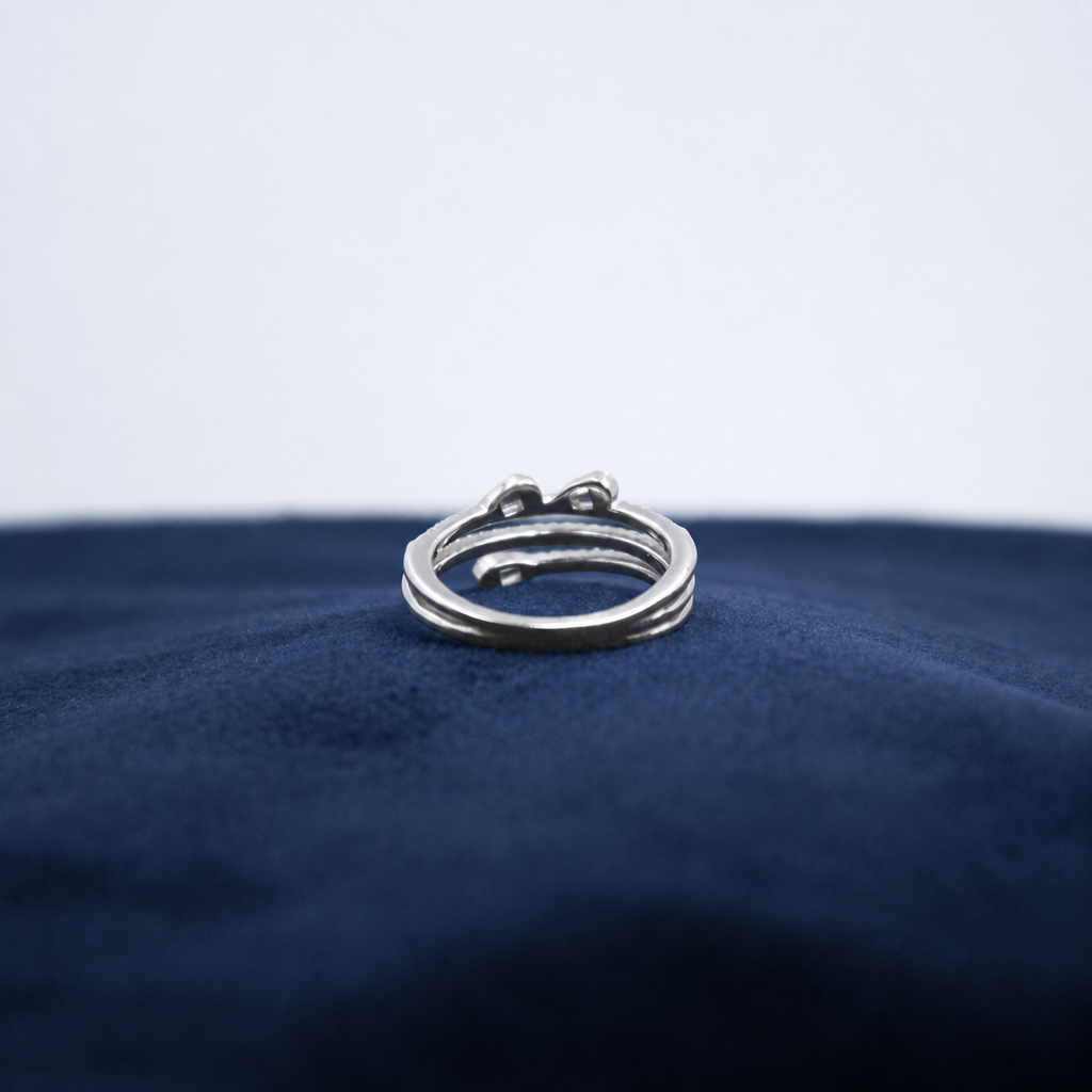 Silver Elara Floral Multi-Band Ring