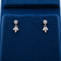 Silver Elara Double Crystal Floral Stud Earrings