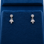 Silver Elara Double Crystal Floral Stud Earrings