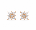 Rose Gold Celeste Marquise Floral Stud Earrings