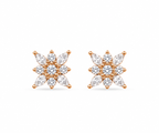 Rose Gold Celeste Marquise Floral Stud Earrings