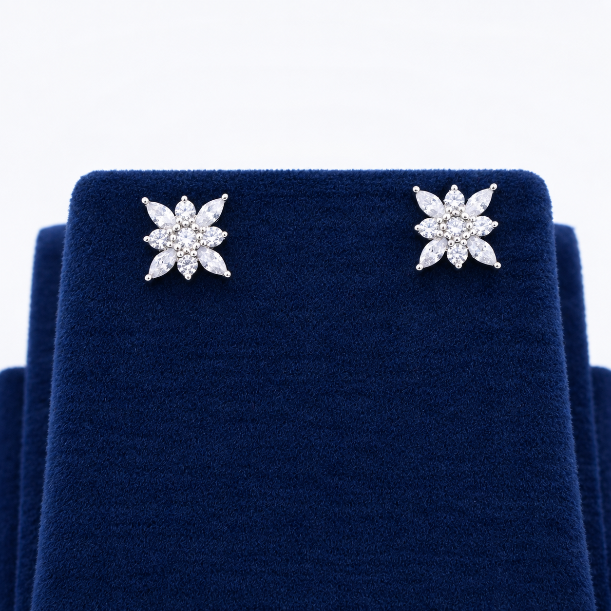 Silver Celeste Starburst Crystal Stud Earrings