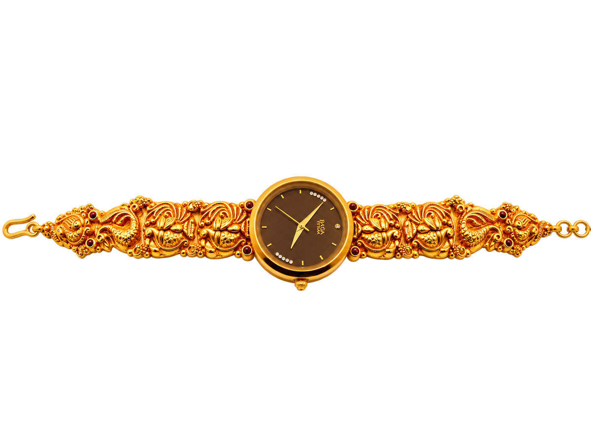Raga Titan  Heritage Peacock Gold-Tone Bracelet Watch
