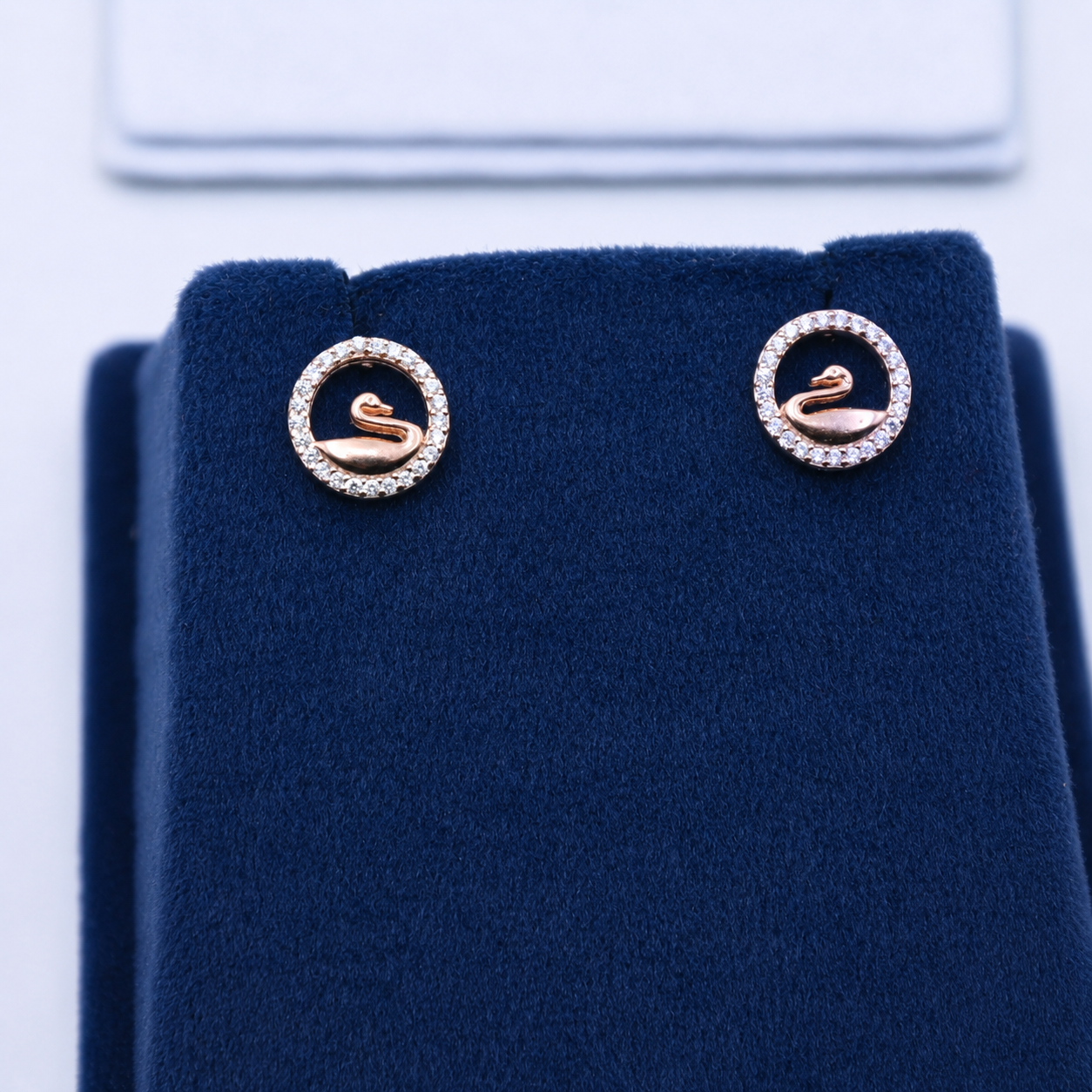 Rose Gold Celeste Open Circle Crystal Stud Earrings