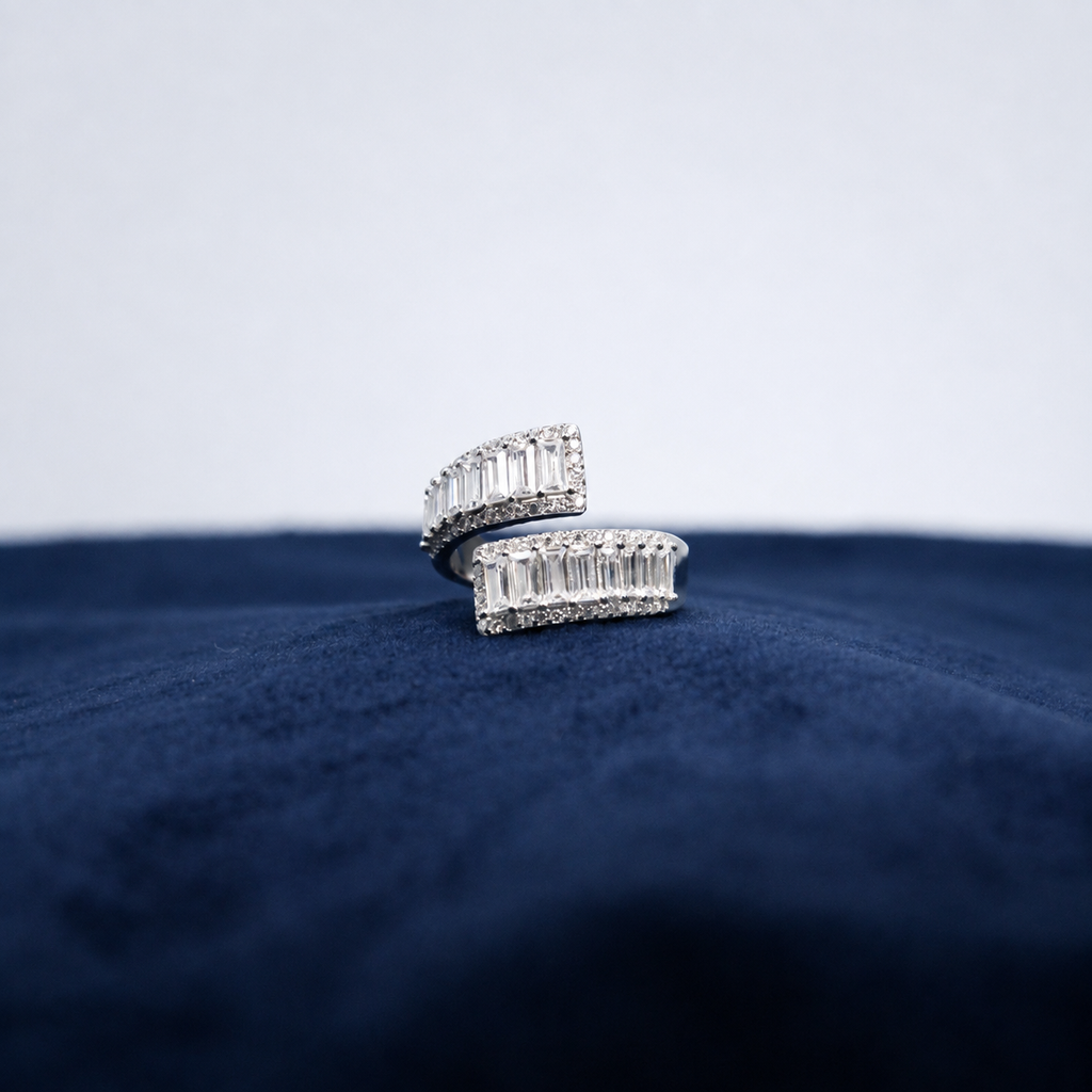 Silver Baguette Royale Open Ring