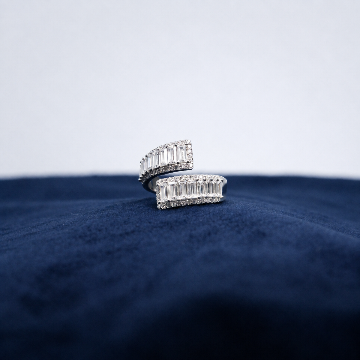 Silver Baguette Royale Open Ring