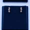 Rose Gold Elara Triple-Stone Stud Earrings