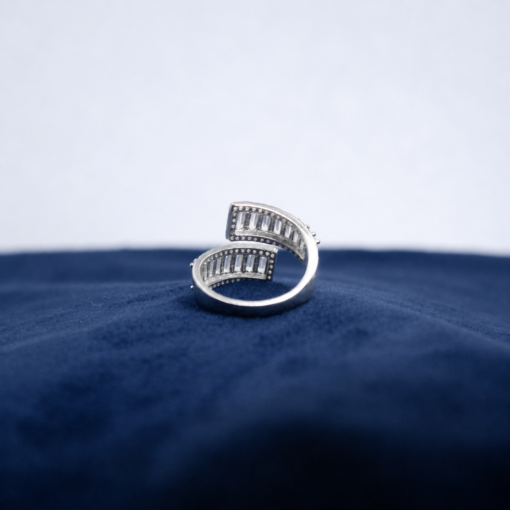 Silver Baguette Royale Open Ring