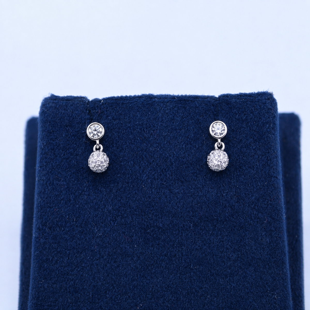Silver Elara Crystal Cluster Drop Earrings