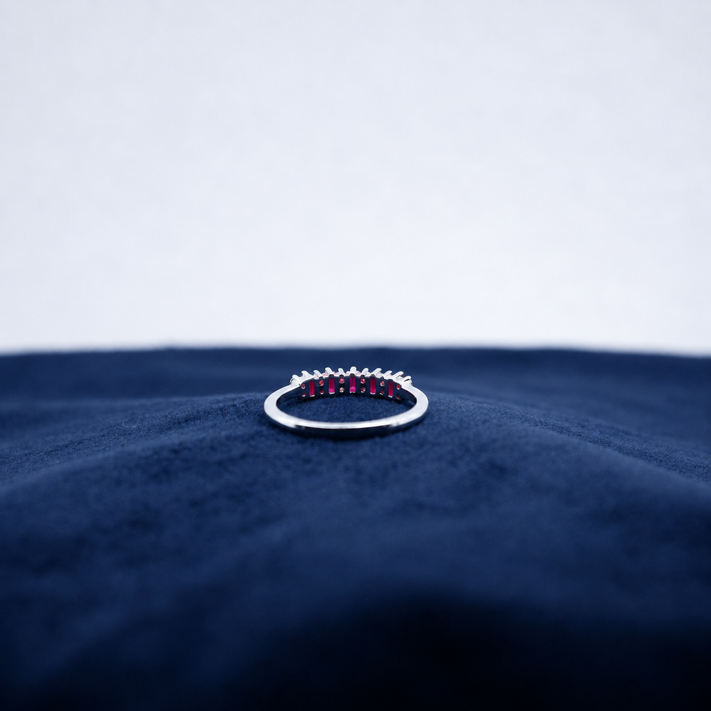 Silver Blush Crystal Ring