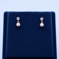 Rose Gold Elara Crystal Cluster Drop Earrings