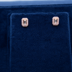 Rose Gold Celeste Baguette Crystal Stud Earrings