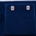 Rose Gold Celeste Baguette Crystal Stud Earrings