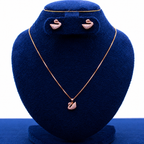 Gold Swan Pendant Set