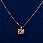 Gold Swan Pendant Set