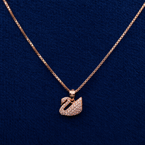 Gold Swan Pendant Set