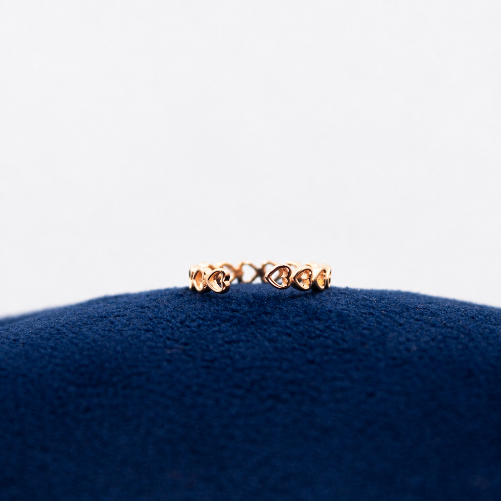 Rosé Heart Charm Toe Ring