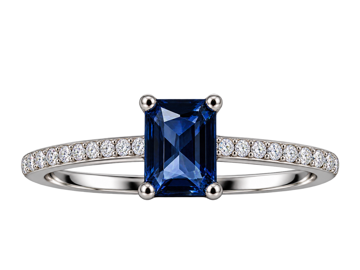 Silver Sapphire Royale Ring