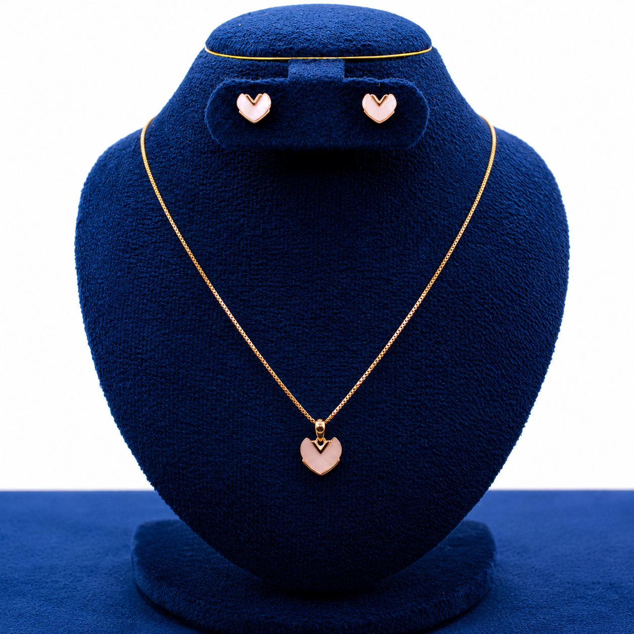 Elegant Rose Gold Pearlescent Heart Set