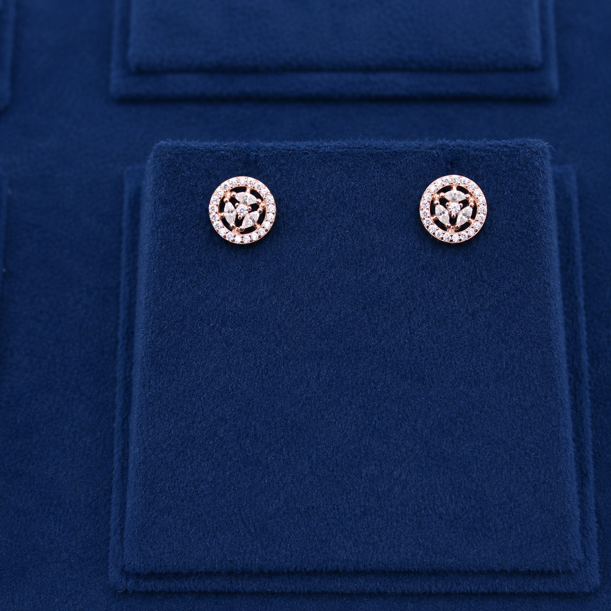 Rose Gold Celeste Ornate Crystal Stud Earrings