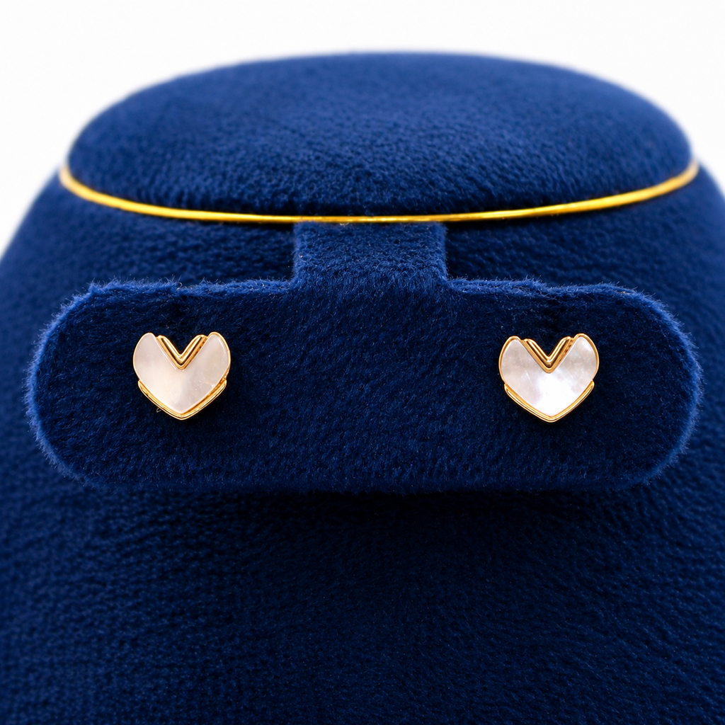Elegant Rose Gold Pearlescent Heart Set