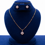 Rose Gold Geometric Square Pendant Set