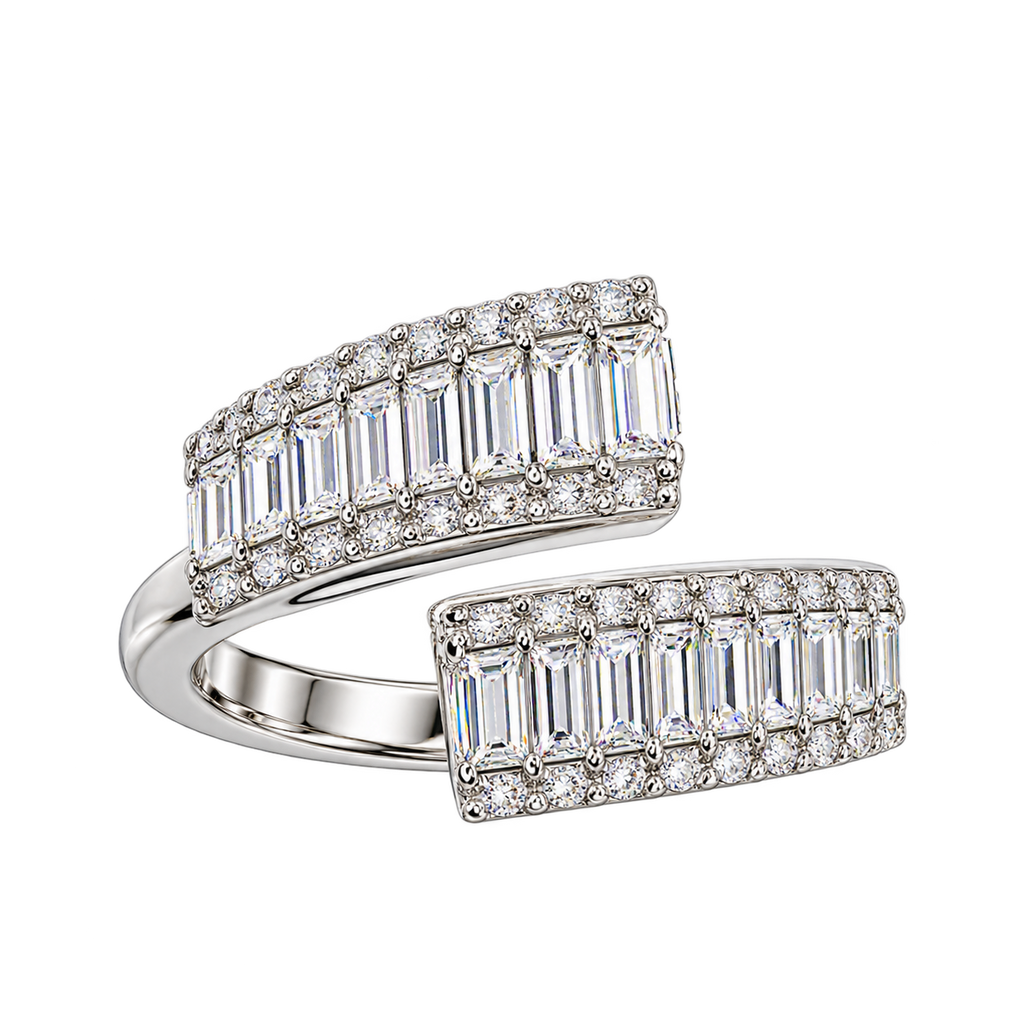 Silver Baguette Royale Open Ring