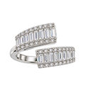 Silver Baguette Royale Open Ring