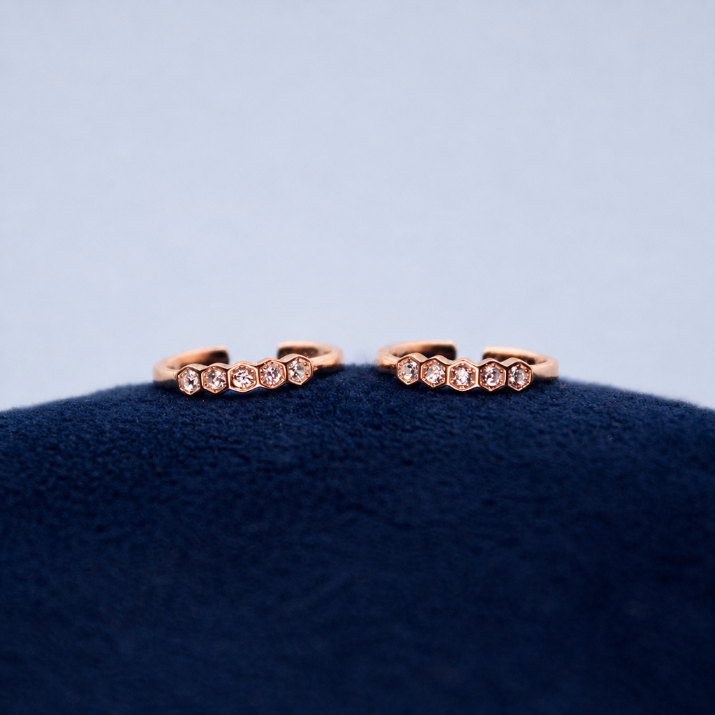 Rosé Crystal Line Toe Ring