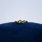 Rosé Emerald Leaf Toe Ring