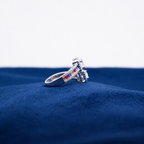 Silver Twin Radiance Statement Ring