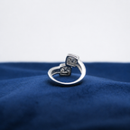 Silver Twin Radiance Statement Ring